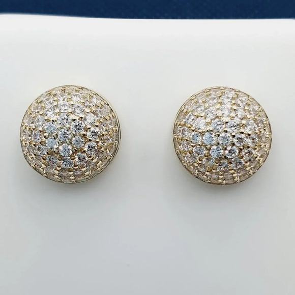 "14K Gold Plated Cubic Zircon Earrings, EVBRS464 - Picture 1 of 9